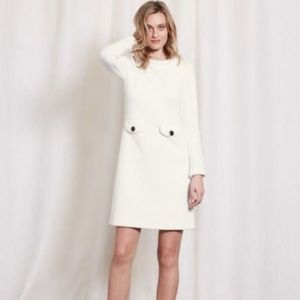 Boden ivory dress quilted jacquard 60's!